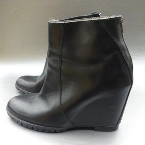 Minimarket Leather Wedge Zipper Ankle Boots Size 9